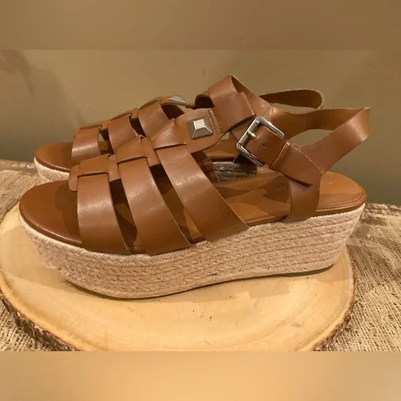 Woman's Sandals Marc‎ Fisher Joven Espadrille Wedge Sandal Size 10 Brown New - Picture 8 of 16